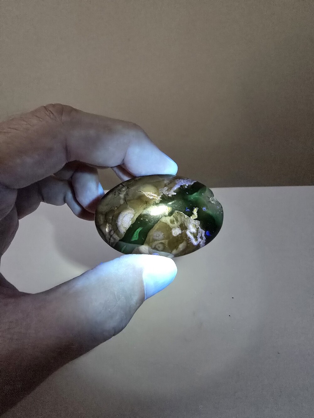 Volcano Agate Crystal Palmstone #F